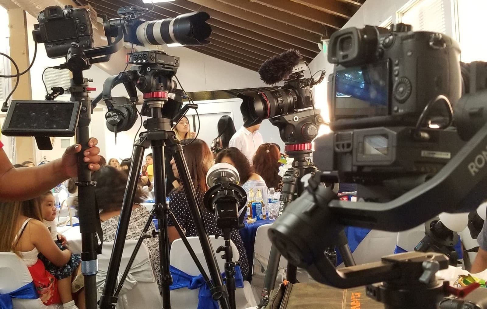 Professional camera setup for cinematic wedding videography