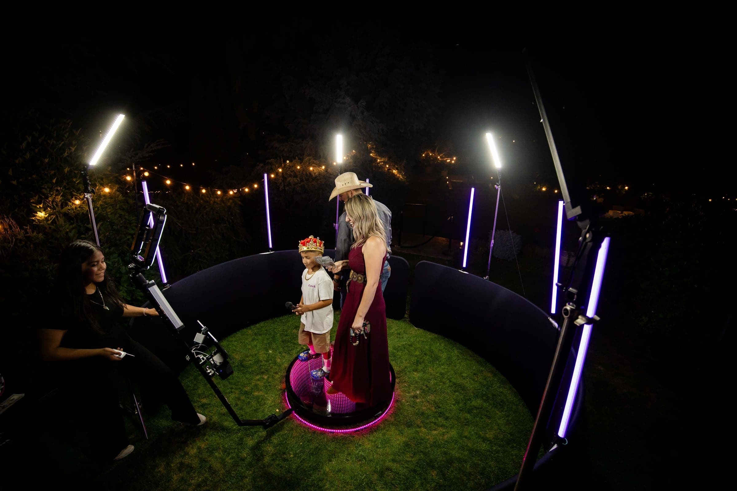 360 video booth professional setup at event venue Yakima WA