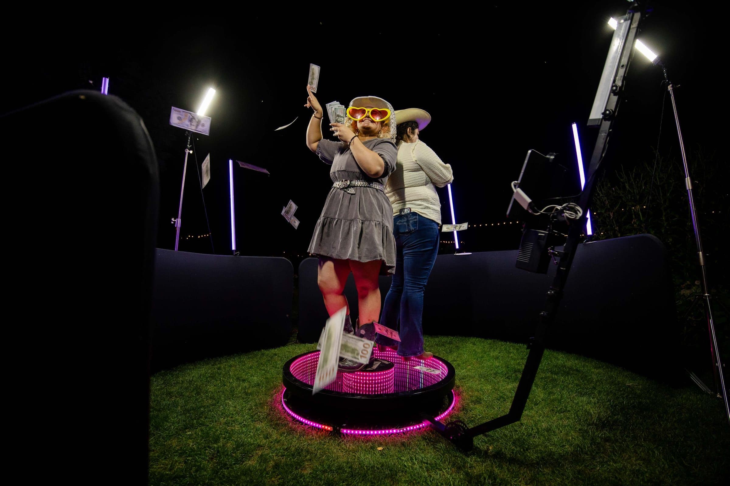 Behind the scenes 360 video booth production setup by New Diamond Productions